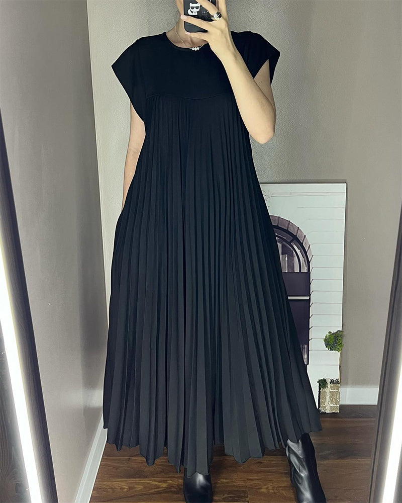 NATALIA™ | Sleeveless Pleated Dress