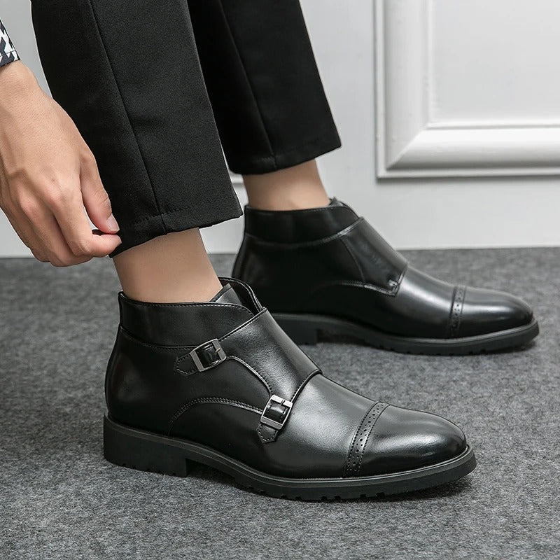 DANNY™ | Leather Boots with Double Monk Strap