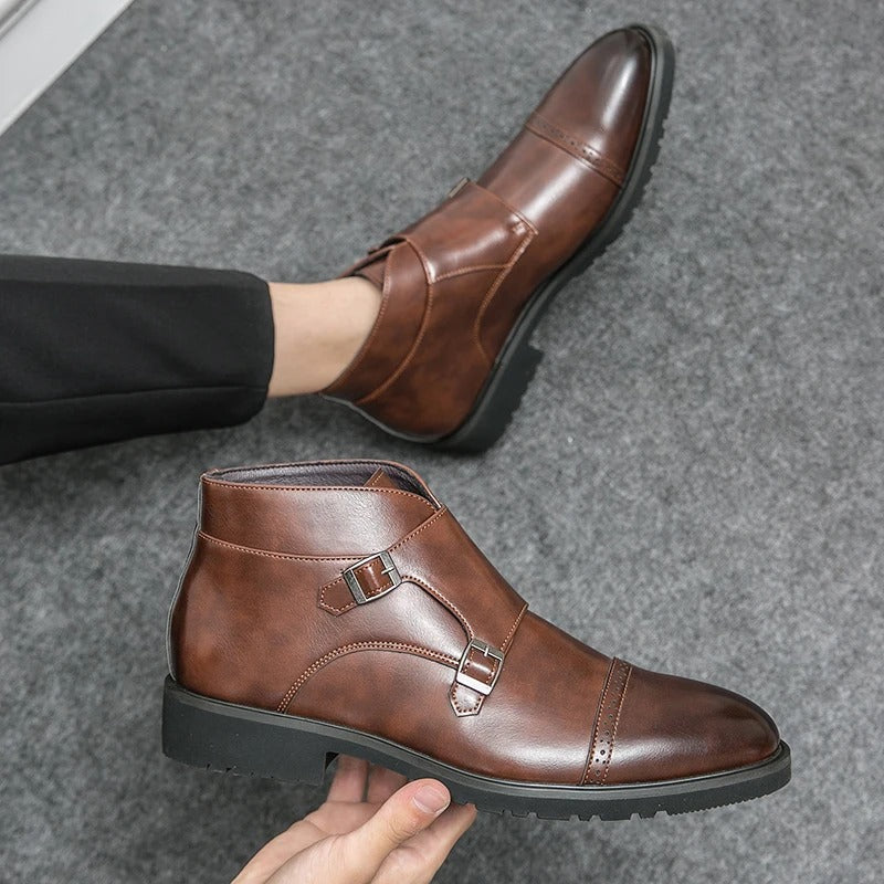 DANNY™ | Leather Boots with Double Monk Strap