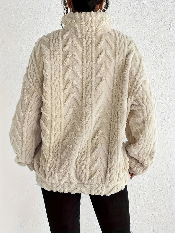 SERAPHINA™ | Luxe Cable-Knit Fleece Sweatshirt