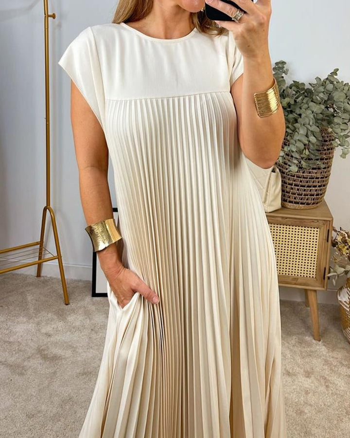 NATALIA™ | Sleeveless Pleated Dress