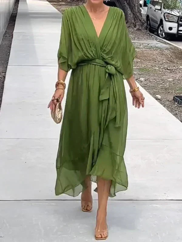 MONIKA™ | Silk V-Neck Dress