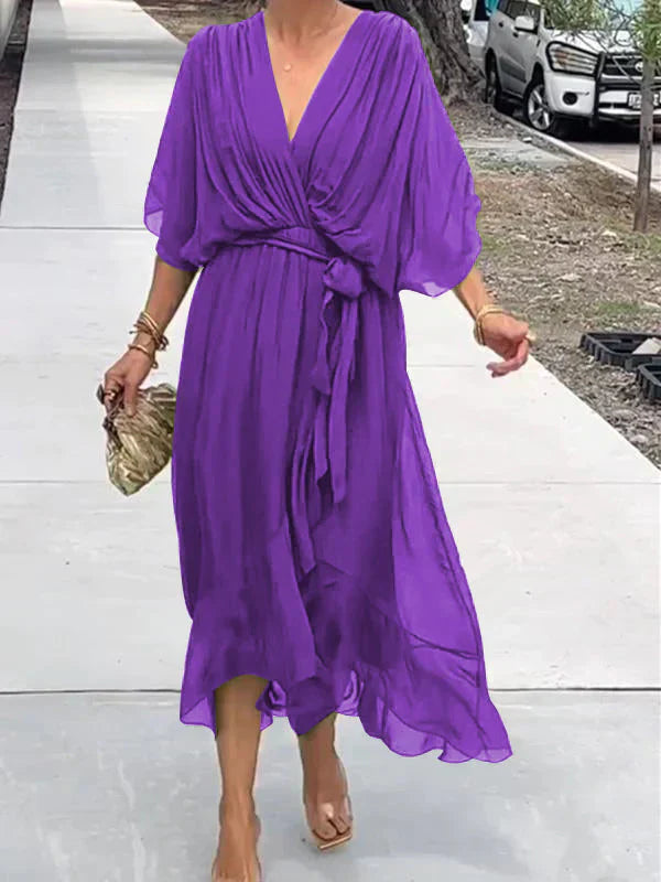 MONIKA™ | Silk V-Neck Dress