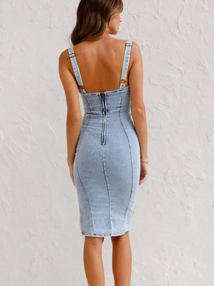 JARRA™ | Long A-Line Denim Dress