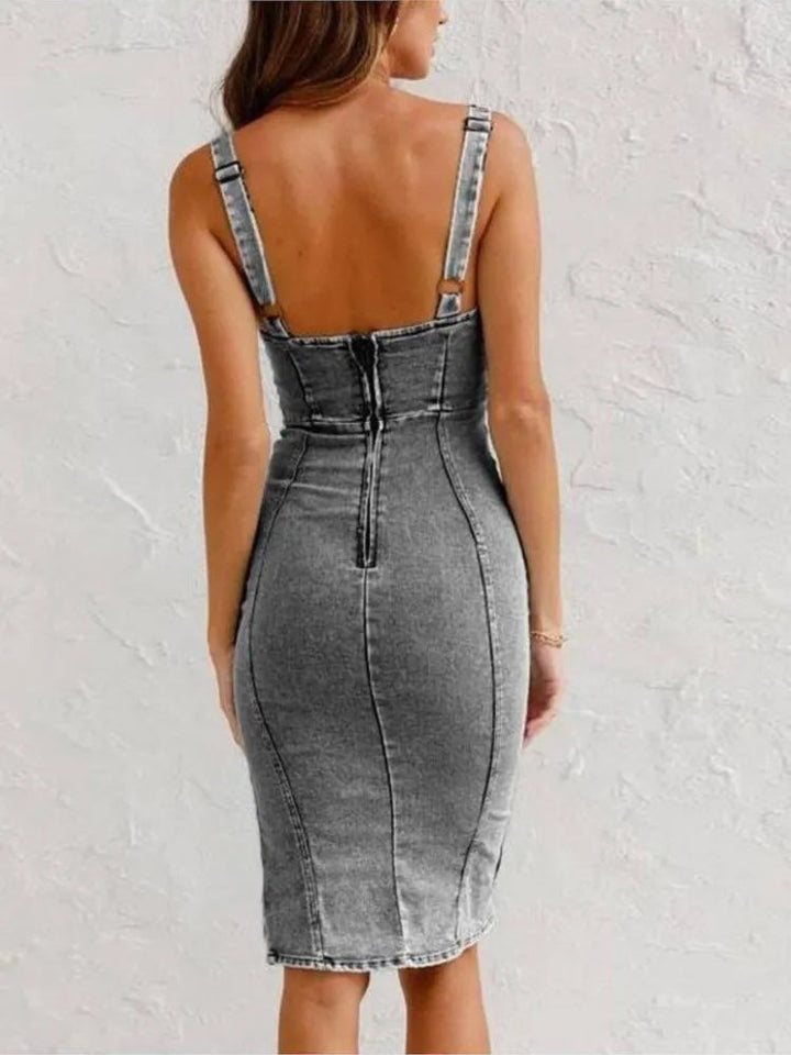 JARRA™ | Long A-Line Denim Dress