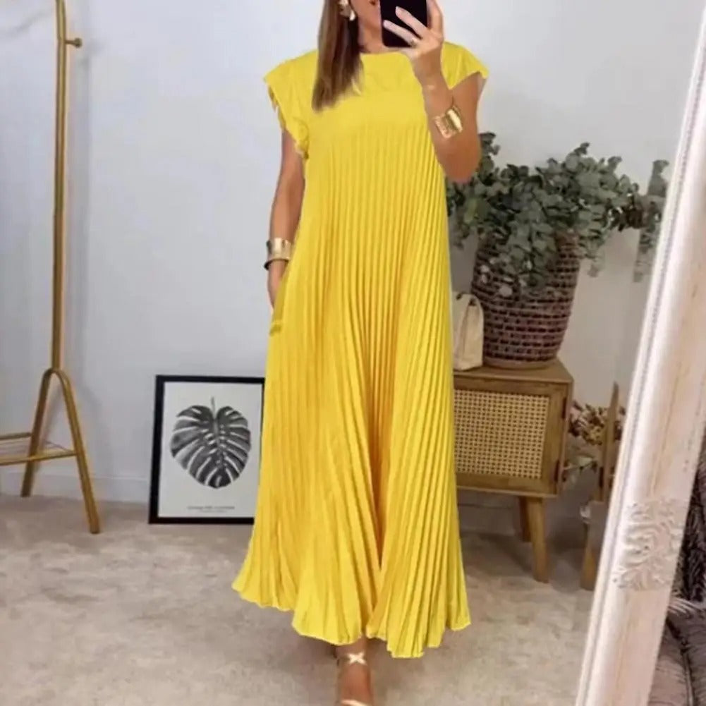 NATALIA™ | Sleeveless Pleated Dress