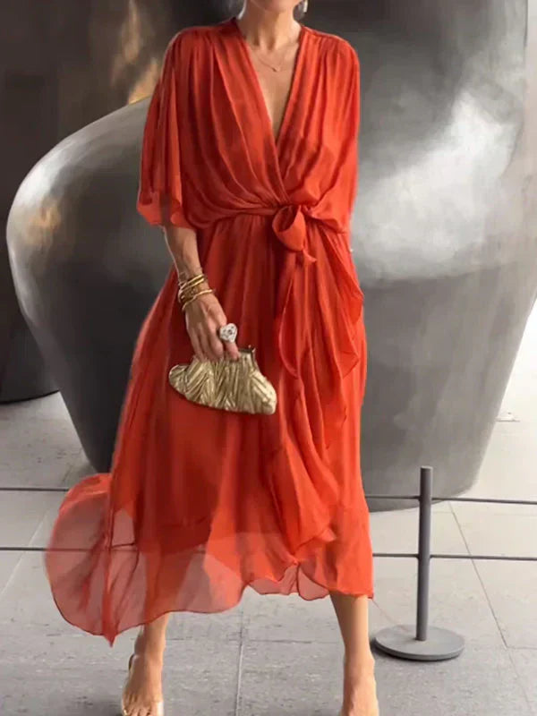 MONIKA™ | Silk V-Neck Dress