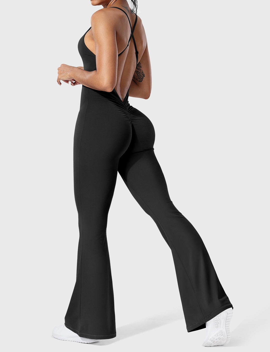 BRUNA™ | V-Back Cross Flared Jumpsuit