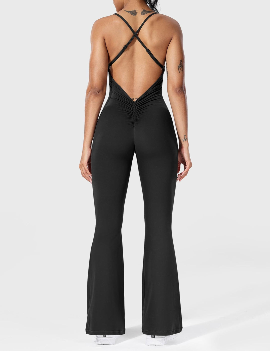 BRUNA™ | V-Back Cross Flared Jumpsuit