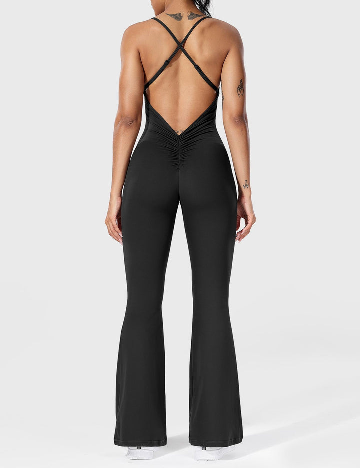 BRUNA™ | V-Back Cross Flared Jumpsuit