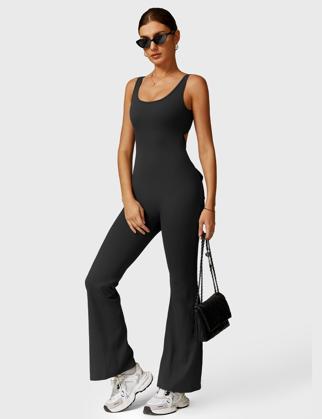 LULA™ | V-Waist Flared Jumpsuit with Pockets