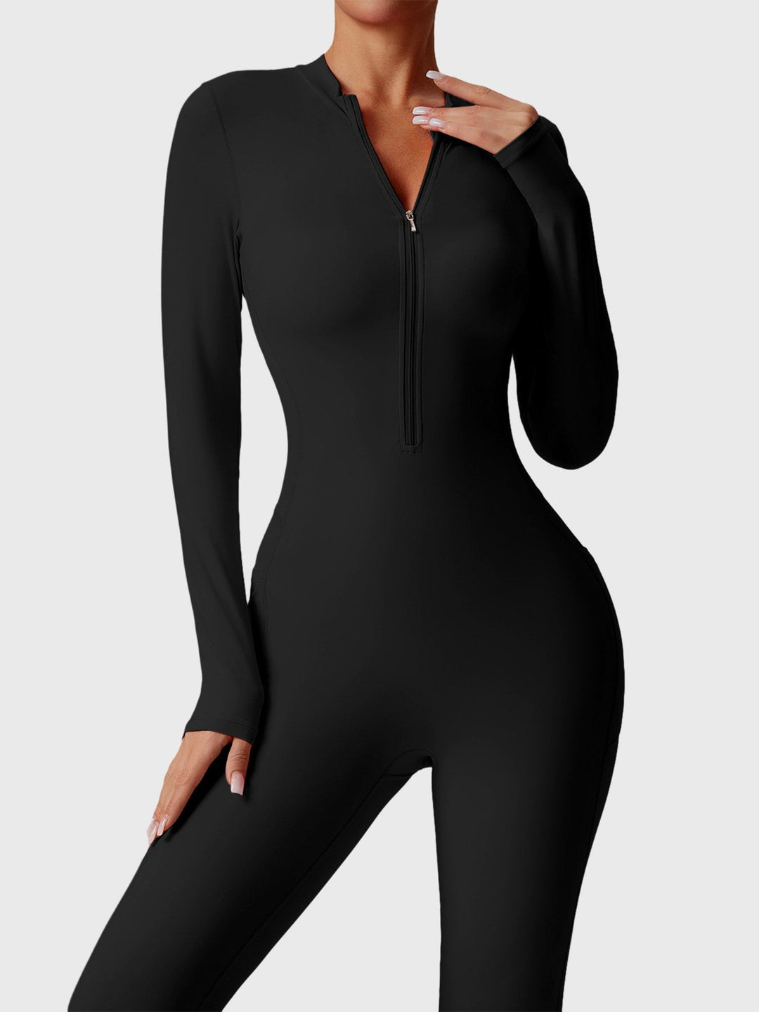 HELEN™ | Long Sleeve Zipper Flared Jumpsuit