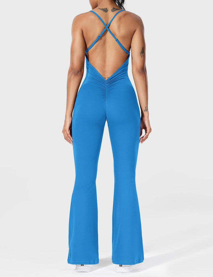 BRUNA™ | V-Back Cross Flared Jumpsuit