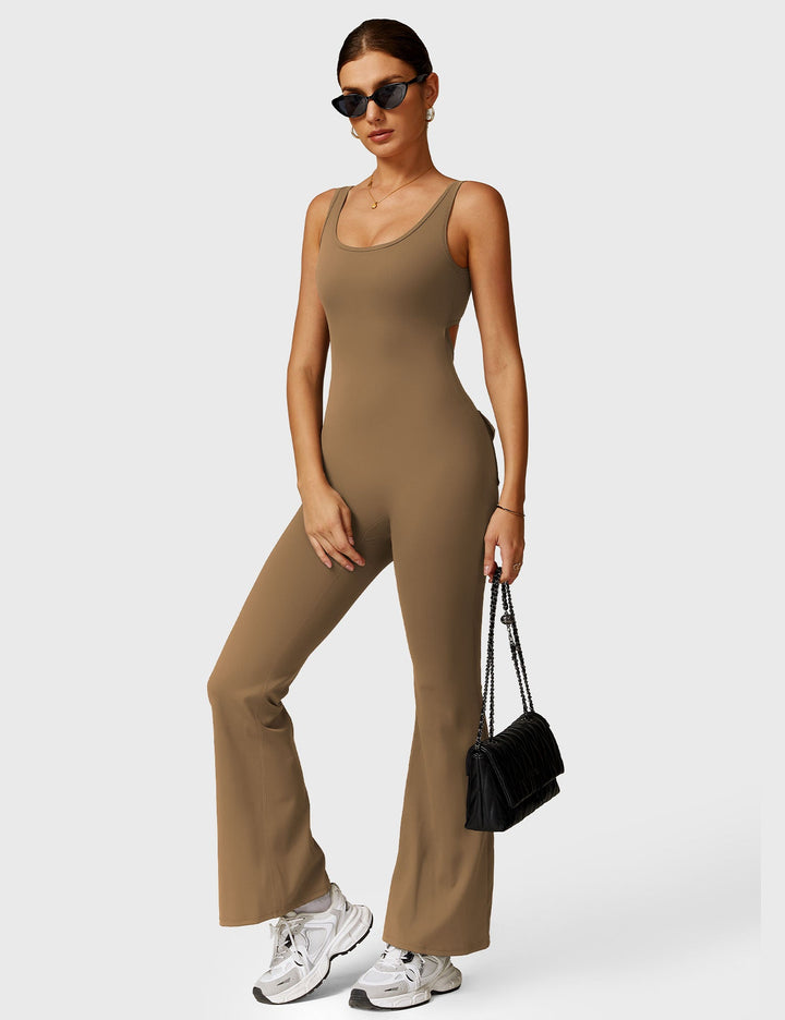 LULA™ | V-Waist Flared Jumpsuit with Pockets
