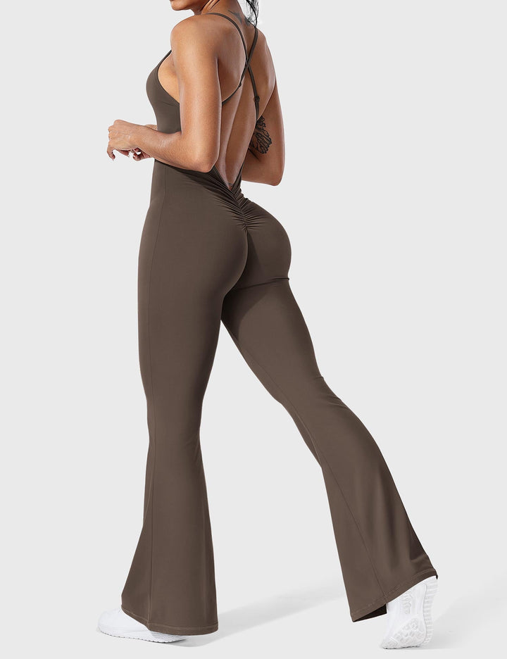 BRUNA™ | V-Back Cross Flared Jumpsuit