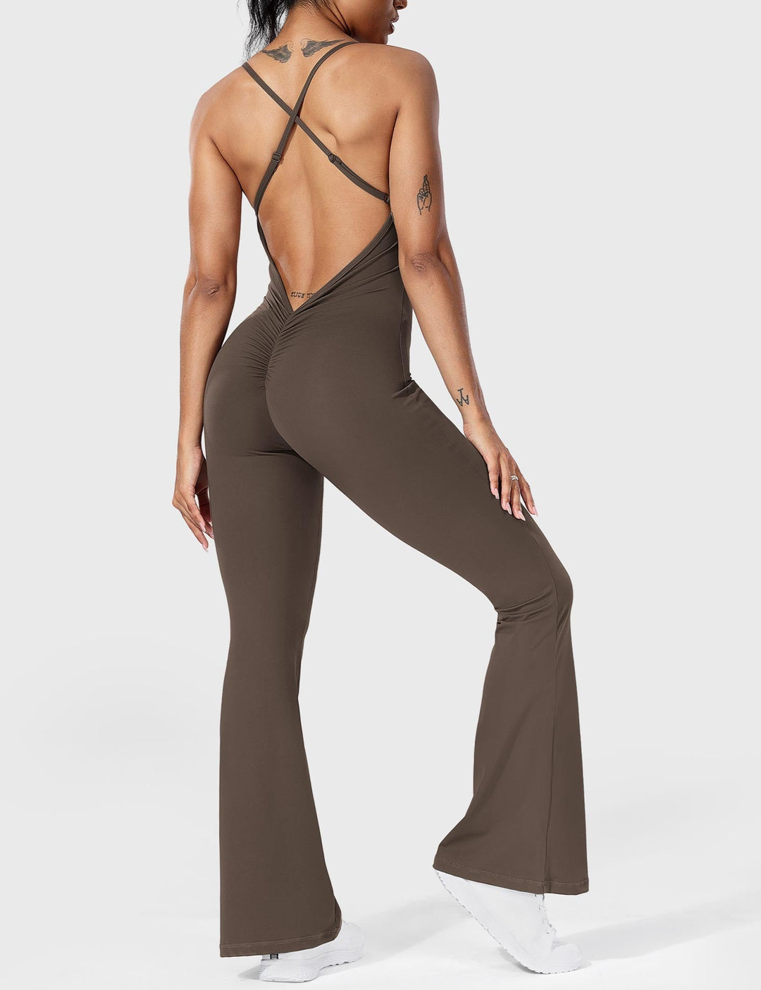 BRUNA™ | V-Back Cross Flared Jumpsuit