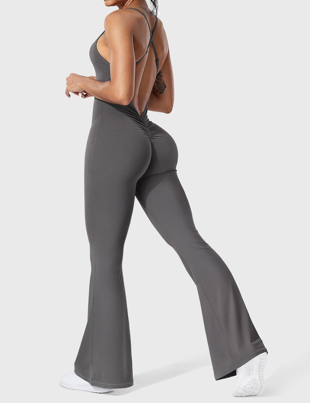 BRUNA™ | V-Back Cross Flared Jumpsuit
