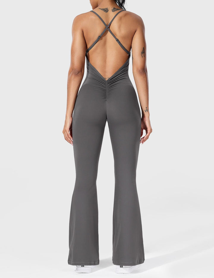 BRUNA™ | V-Back Cross Flared Jumpsuit