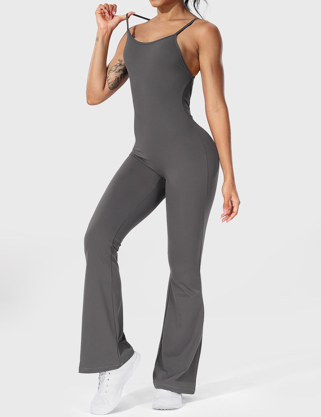BRUNA™ | V-Back Cross Flared Jumpsuit
