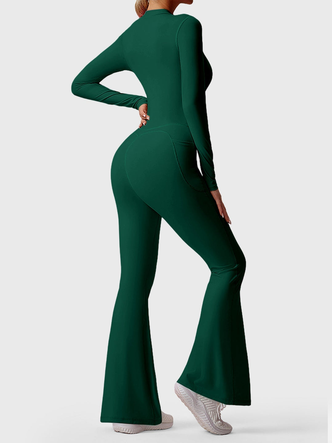 HELEN™ | Long Sleeve Zipper Flared Jumpsuit