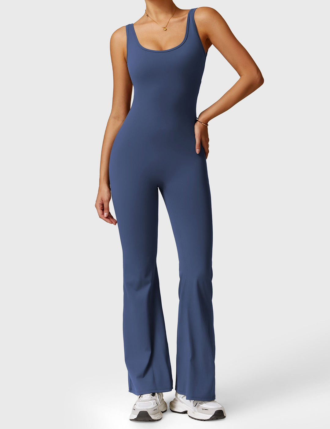 LULA™ | V-Waist Flared Jumpsuit with Pockets