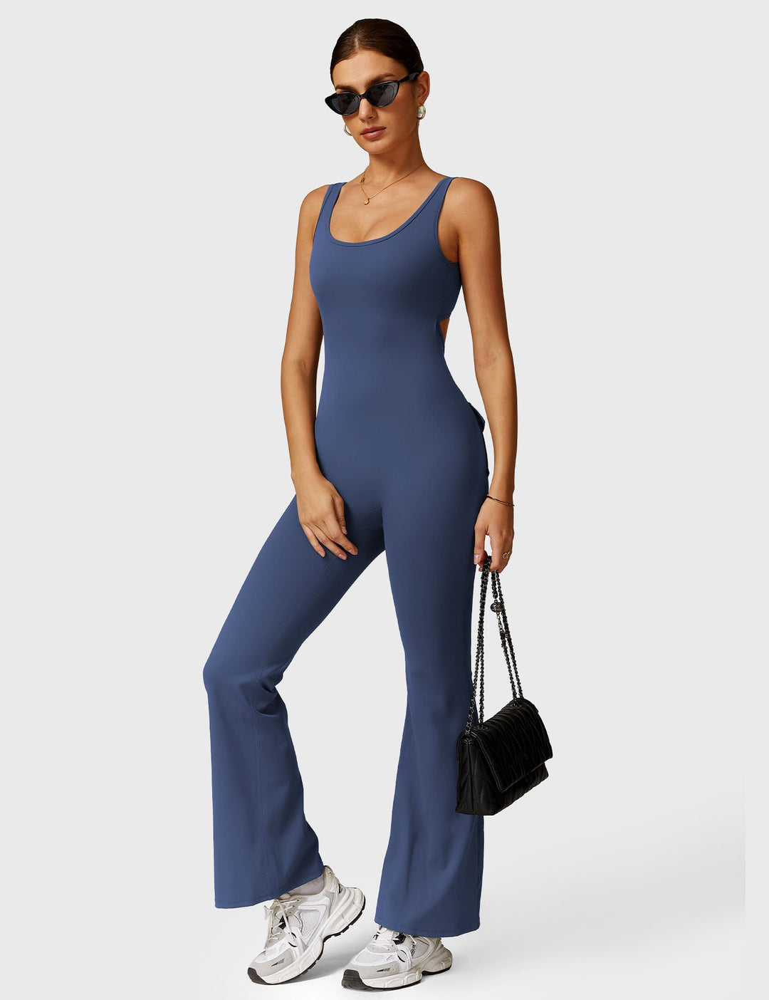 LULA™ | V-Waist Flared Jumpsuit with Pockets