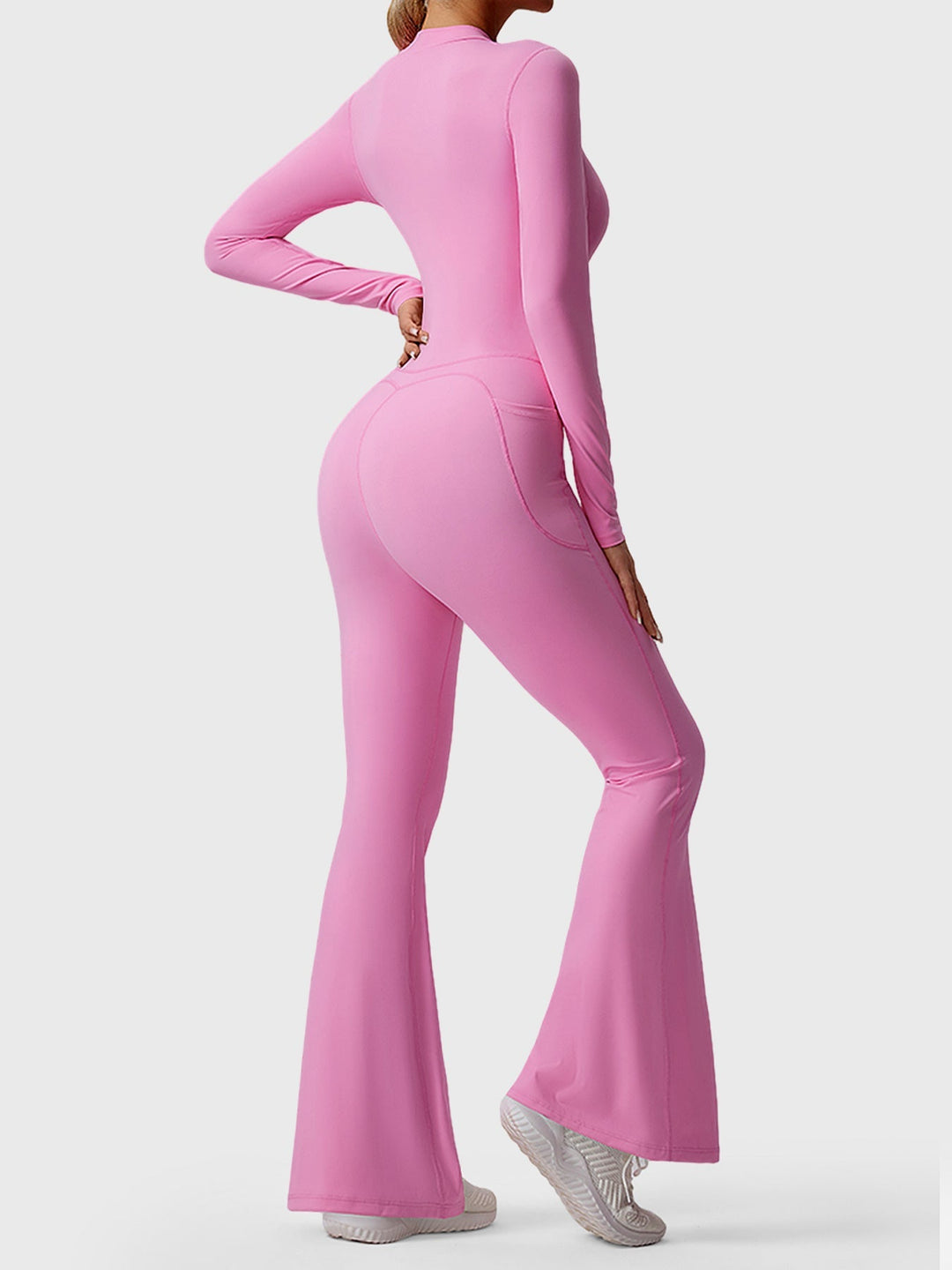 HELEN™ | Long Sleeve Zipper Flared Jumpsuit