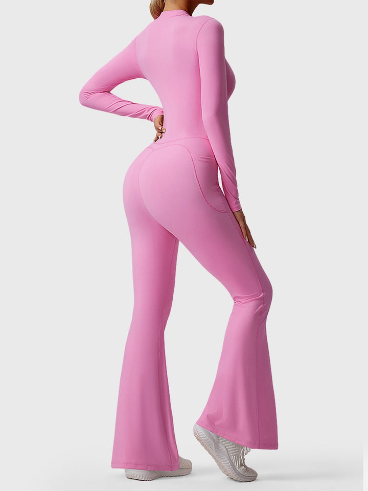 HELEN™ | Long Sleeve Zipper Flared Jumpsuit
