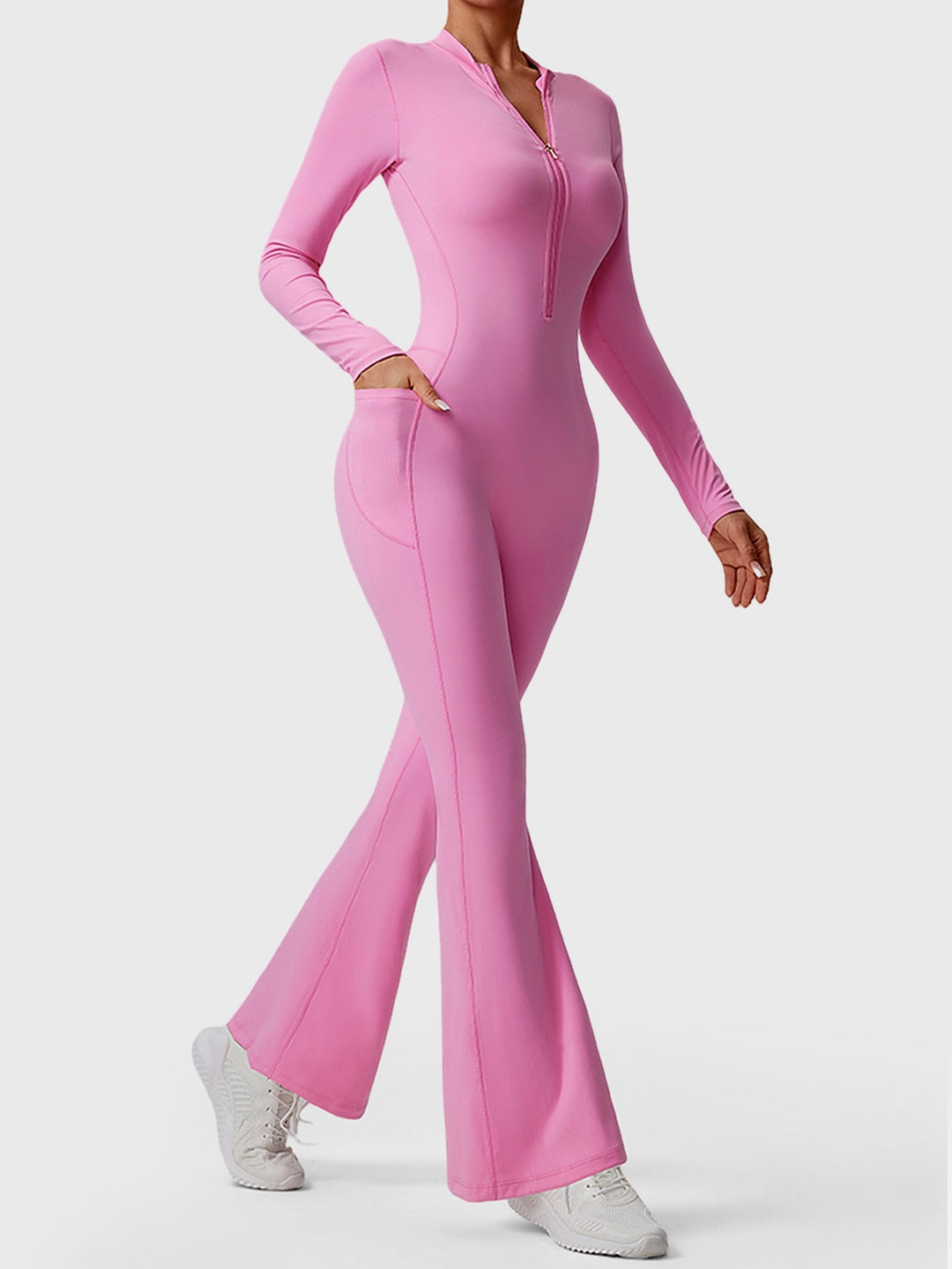 HOPE™ | Long Sleeve Zipper Flared Jumpsuit