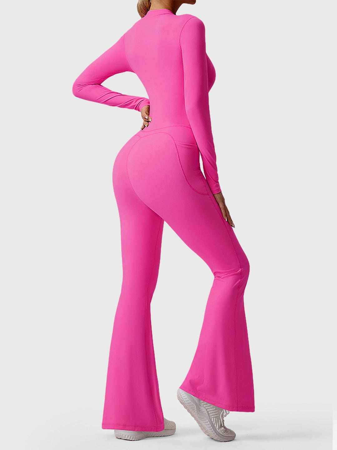 HELEN™ | Long Sleeve Zipper Flared Jumpsuit