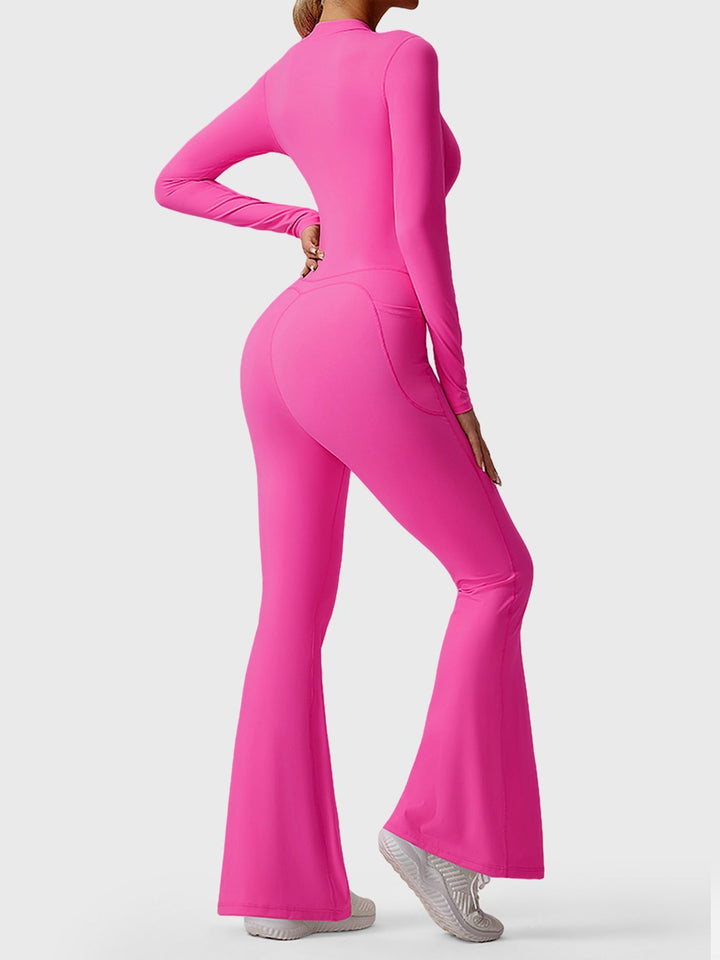 HELEN™ | Long Sleeve Zipper Flared Jumpsuit