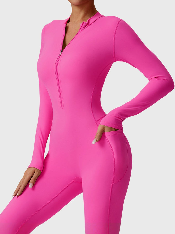 HELEN™ | Long Sleeve Zipper Flared Jumpsuit