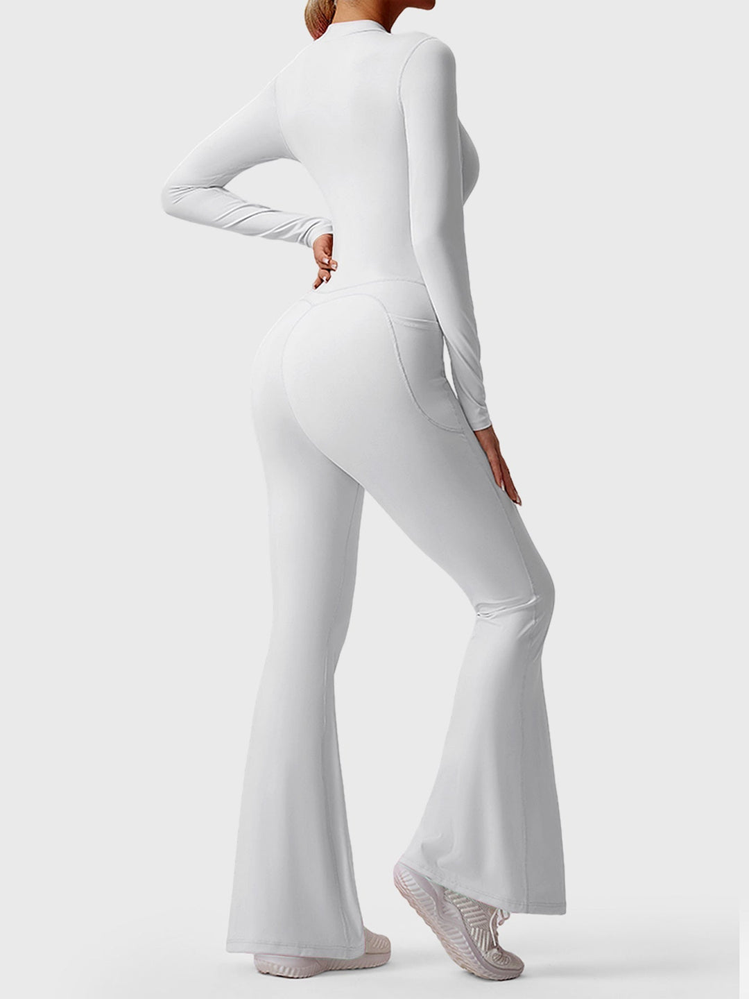 HELEN™ | Long Sleeve Zipper Flared Jumpsuit