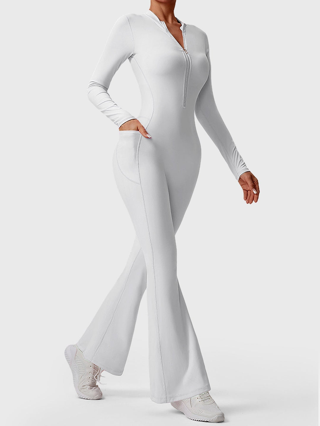 HOPE™ | Long Sleeve Zipper Flared Jumpsuit