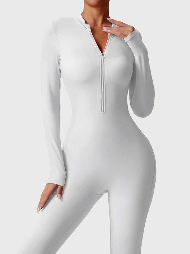 HELEN™ | Long Sleeve Zipper Flared Jumpsuit