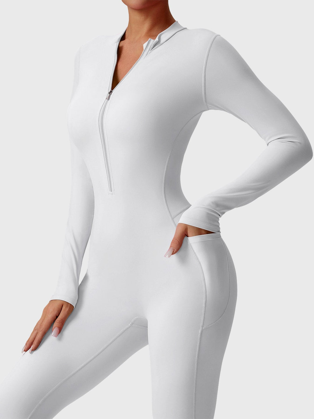 HELEN™ | Long Sleeve Zipper Flared Jumpsuit