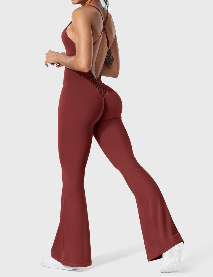 BRUNA™ | V-Back Cross Flared Jumpsuit