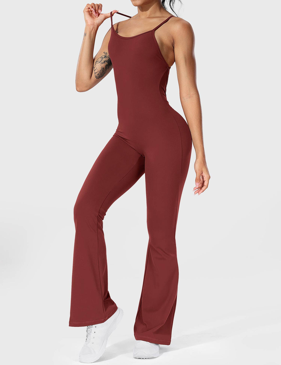 BRUNA™ | V-Back Cross Flared Jumpsuit