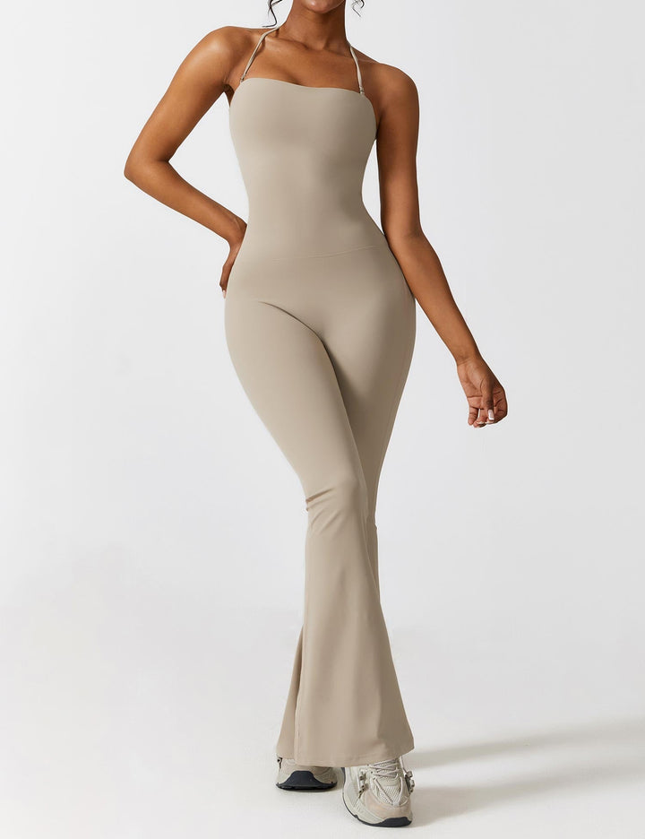 LIUZI™ | Halter Flared Jumpsuit