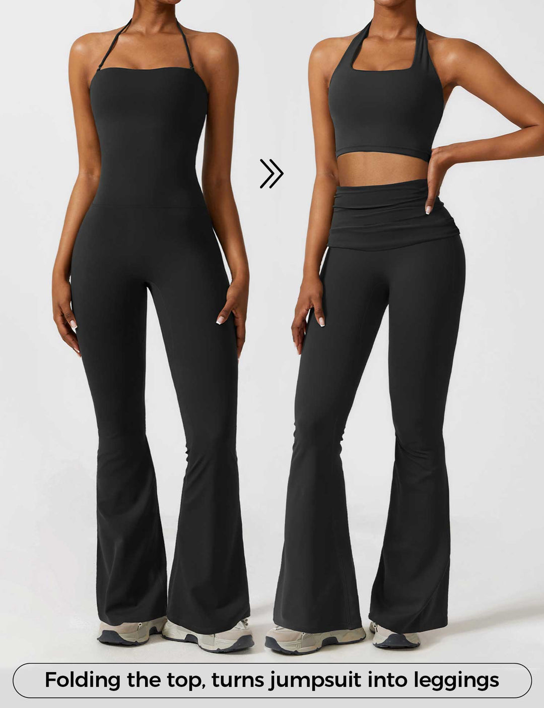 LIUZI™ | Halter Flared Jumpsuit