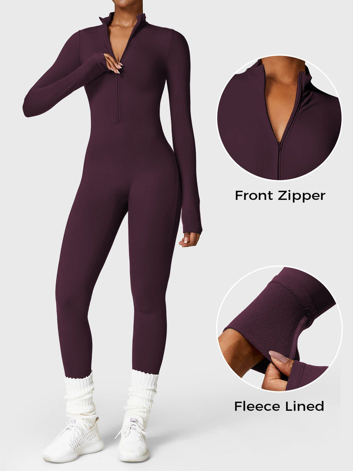 BELLE™ | Fleece Long Sleeve Zipper Jumpsuit