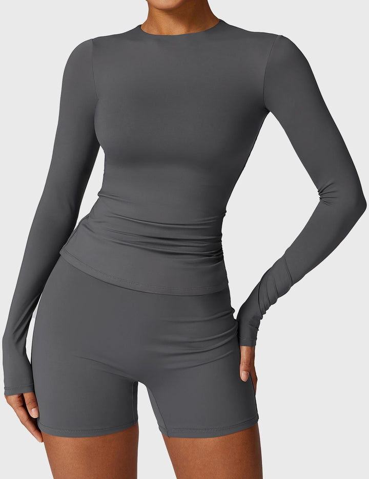 GIULIANA™ | Long Sleeve Crew Neck T Shirts