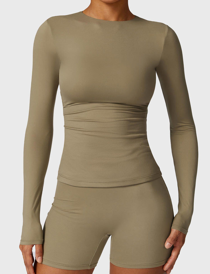 GIULIANA™ | Long Sleeve Crew Neck T Shirts
